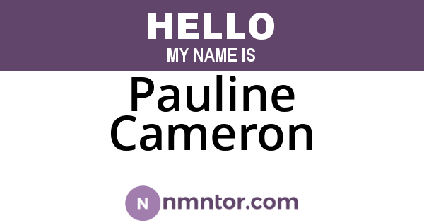 Pauline Cameron