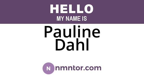Pauline Dahl