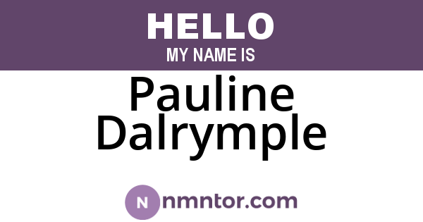 Pauline Dalrymple