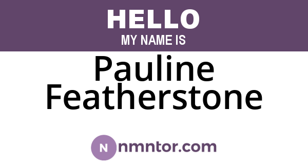 Pauline Featherstone