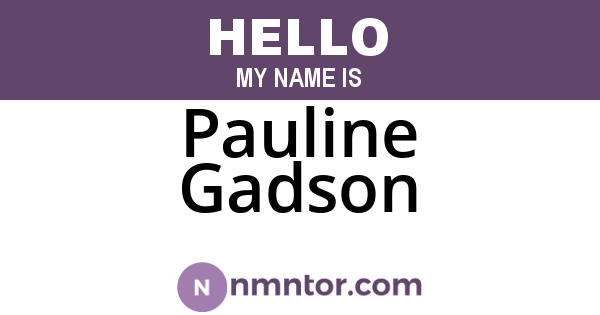 Pauline Gadson