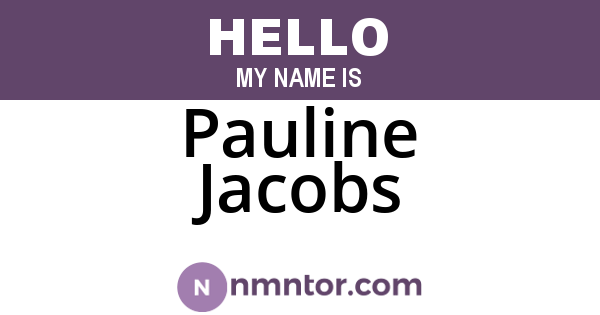 Pauline Jacobs