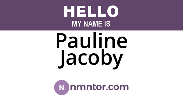 Pauline Jacoby