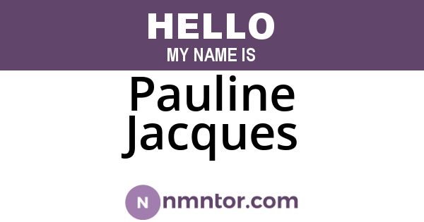 Pauline Jacques