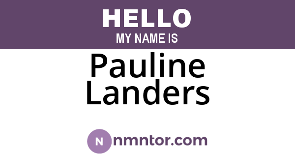 Pauline Landers