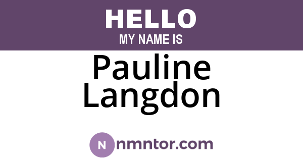 Pauline Langdon
