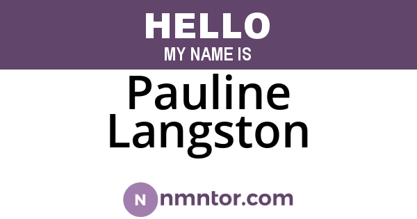 Pauline Langston
