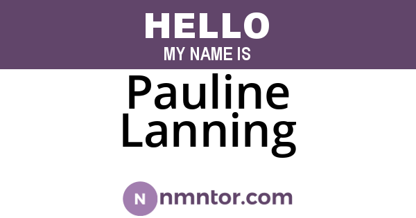 Pauline Lanning