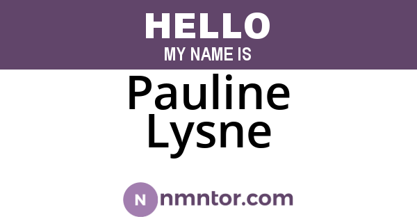 Pauline Lysne