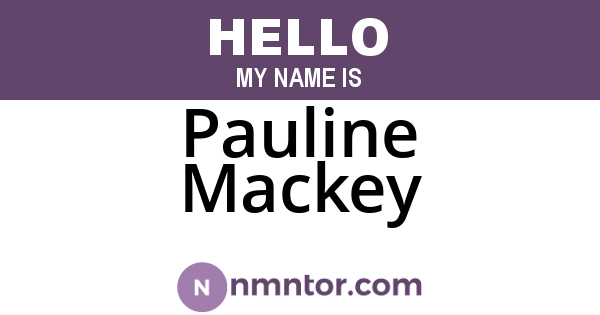 Pauline Mackey