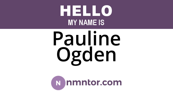 Pauline Ogden