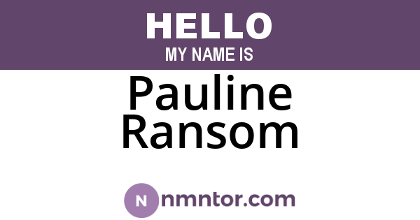 Pauline Ransom