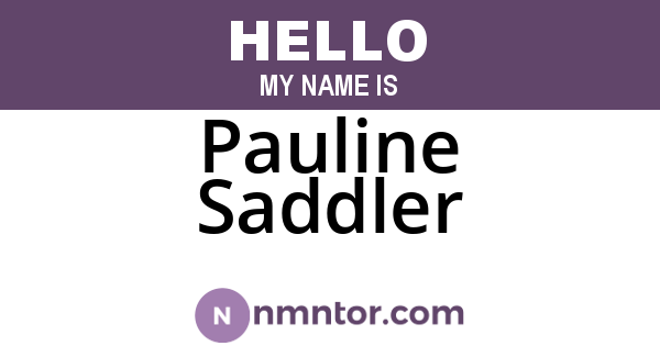 Pauline Saddler