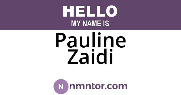 Pauline Zaidi