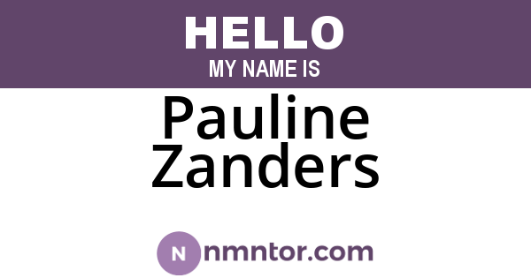 Pauline Zanders