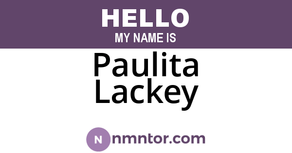 Paulita Lackey