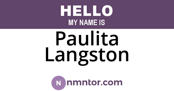 Paulita Langston