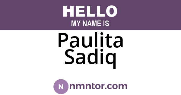 Paulita Sadiq