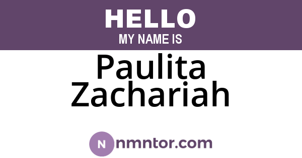 Paulita Zachariah