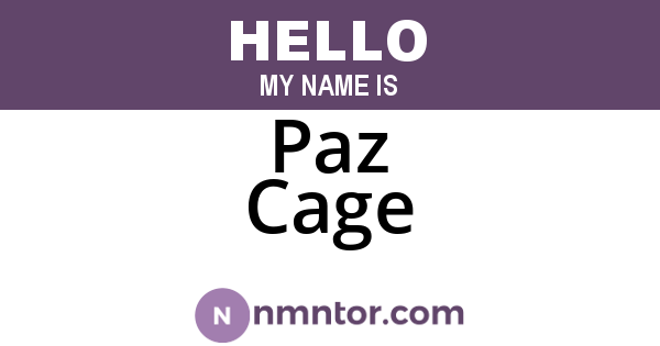 Paz Cage