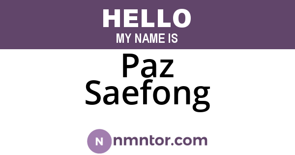 Paz Saefong