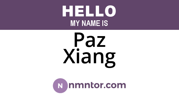 Paz Xiang