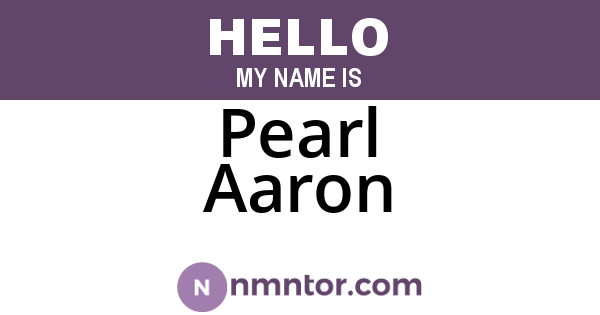 Pearl Aaron