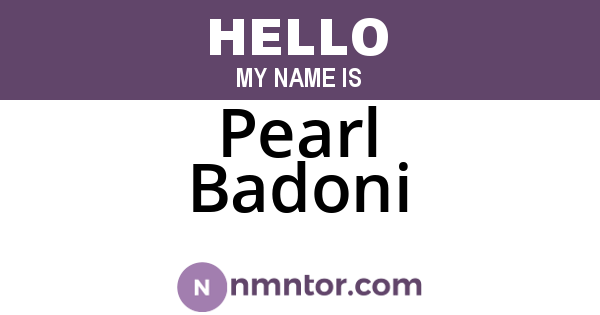 Pearl Badoni