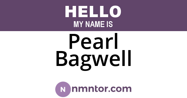 Pearl Bagwell