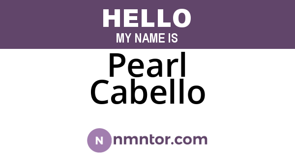 Pearl Cabello
