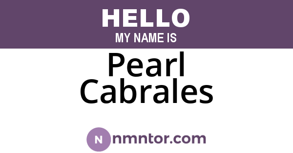 Pearl Cabrales