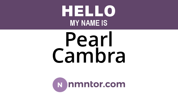 Pearl Cambra