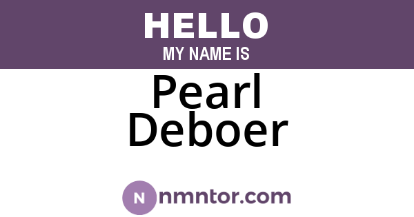 Pearl Deboer