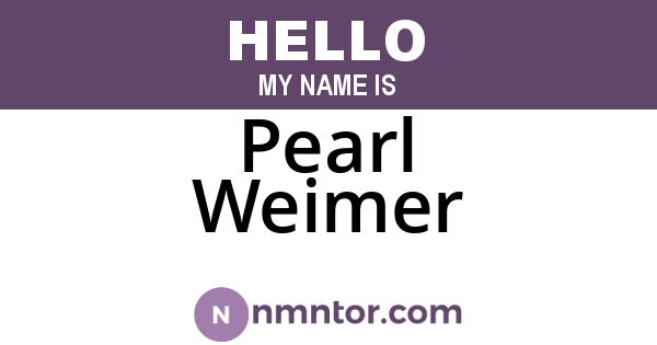 Pearl Weimer