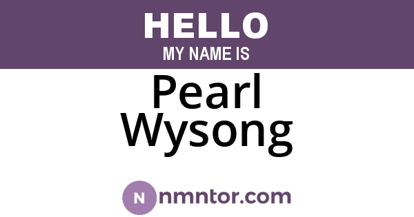 Pearl Wysong