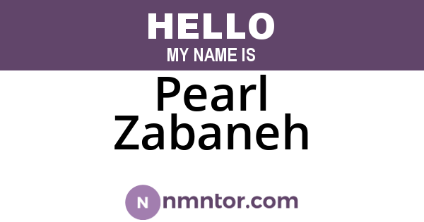 Pearl Zabaneh