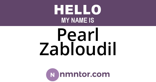 Pearl Zabloudil