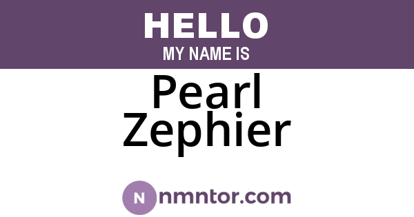 Pearl Zephier