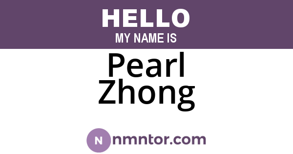 Pearl Zhong