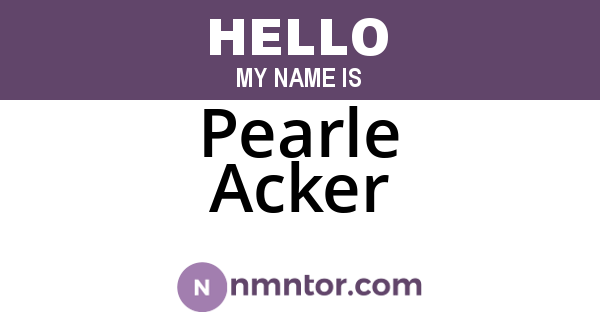 Pearle Acker
