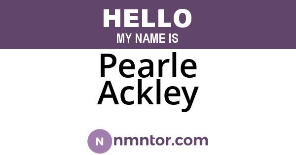 Pearle Ackley