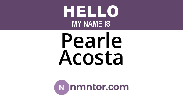 Pearle Acosta