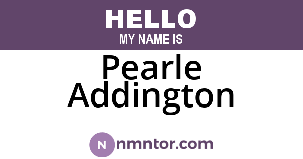 Pearle Addington