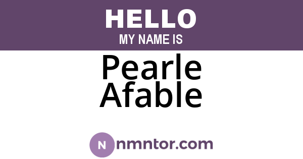 Pearle Afable