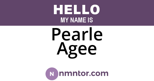 Pearle Agee