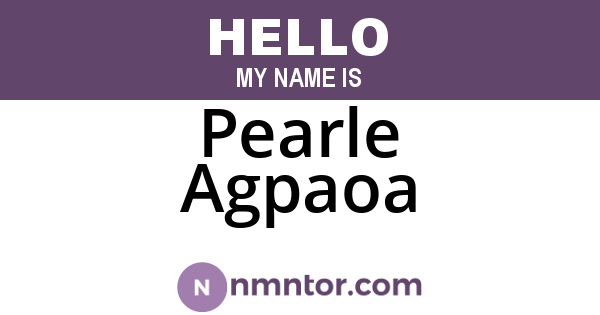 Pearle Agpaoa