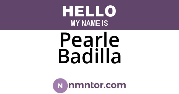 Pearle Badilla