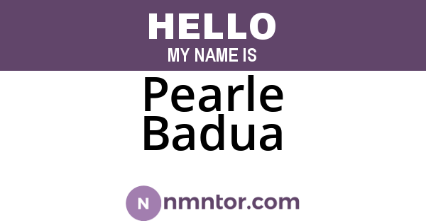 Pearle Badua