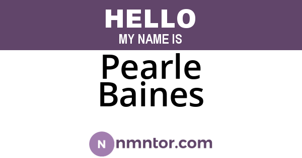 Pearle Baines