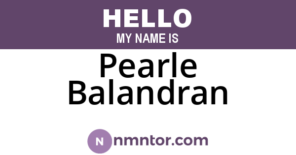 Pearle Balandran